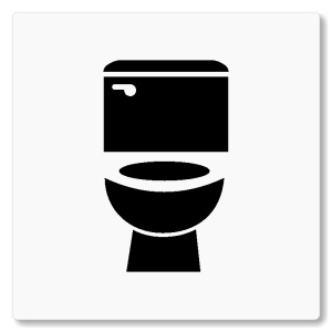 Toalety, 80x80mm, bílá, Nevada